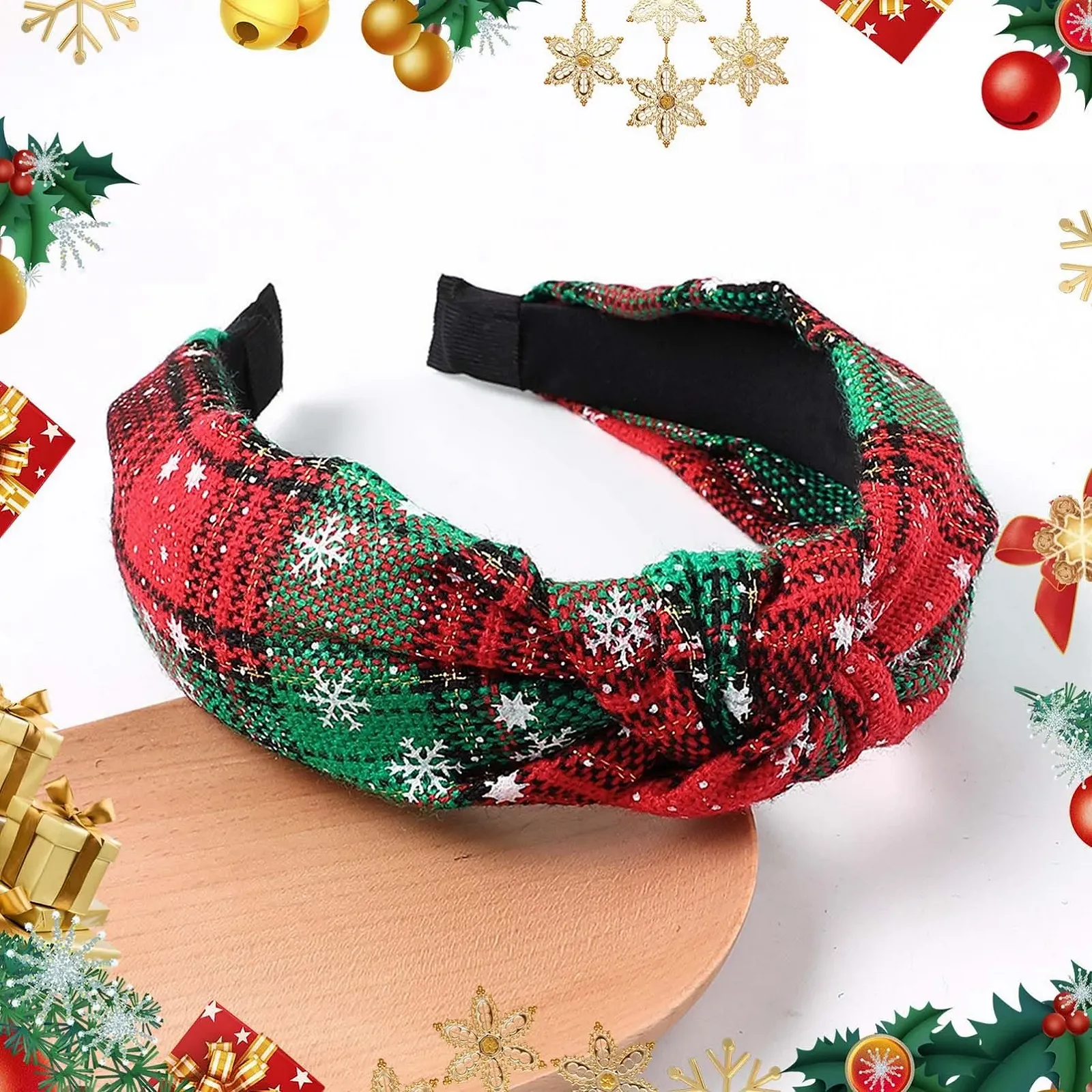 Обруч для волосся Жіночий В клітку Плетений, фото №7