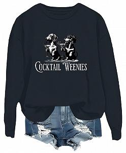 Коктейль Винис Такса Толстовка Коктейль Винис Такса Рубашка Унисекс с Длинными Рукавами - Фото 1