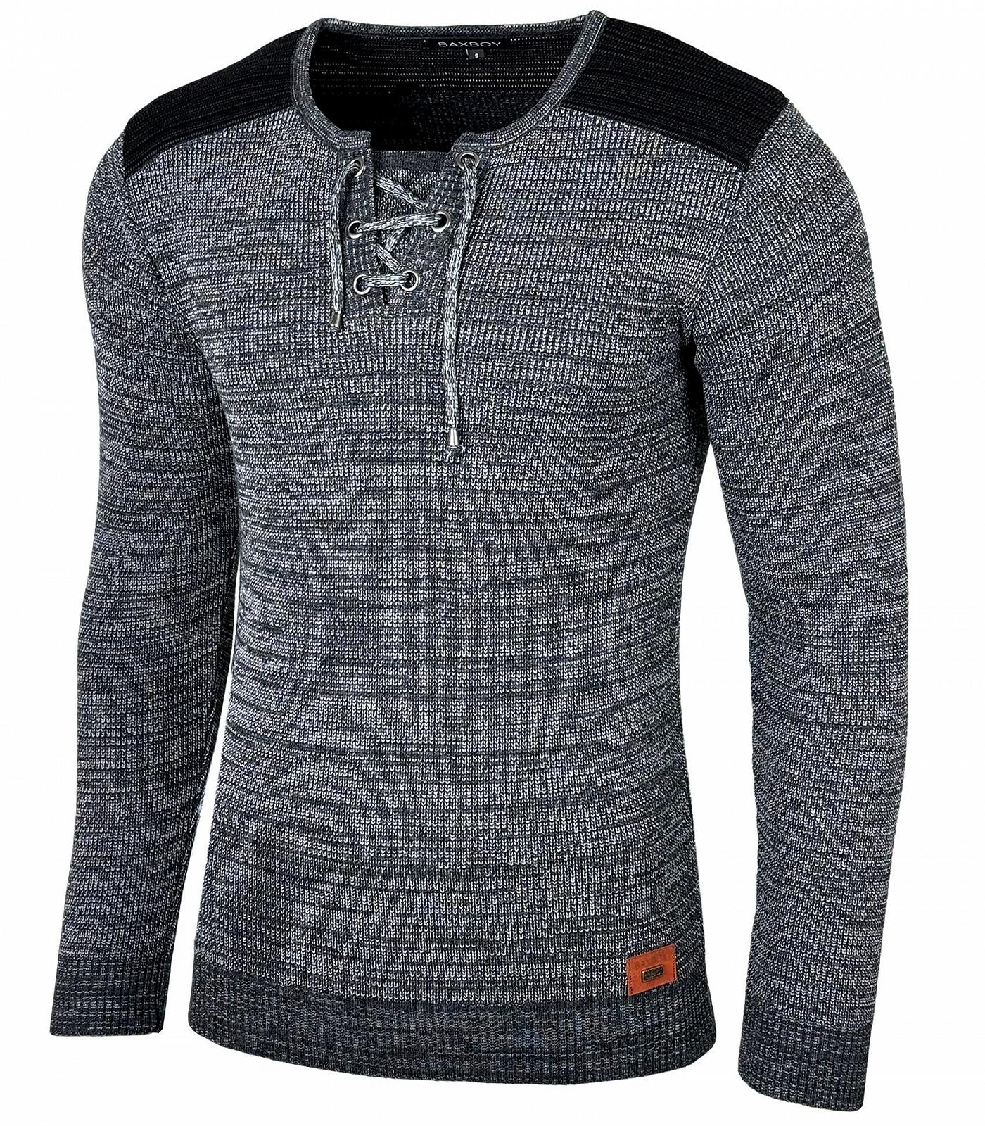 Джемпер Baxboy Slim Fit з V-подібним вирізом BB-52205, чорний, фото №1
