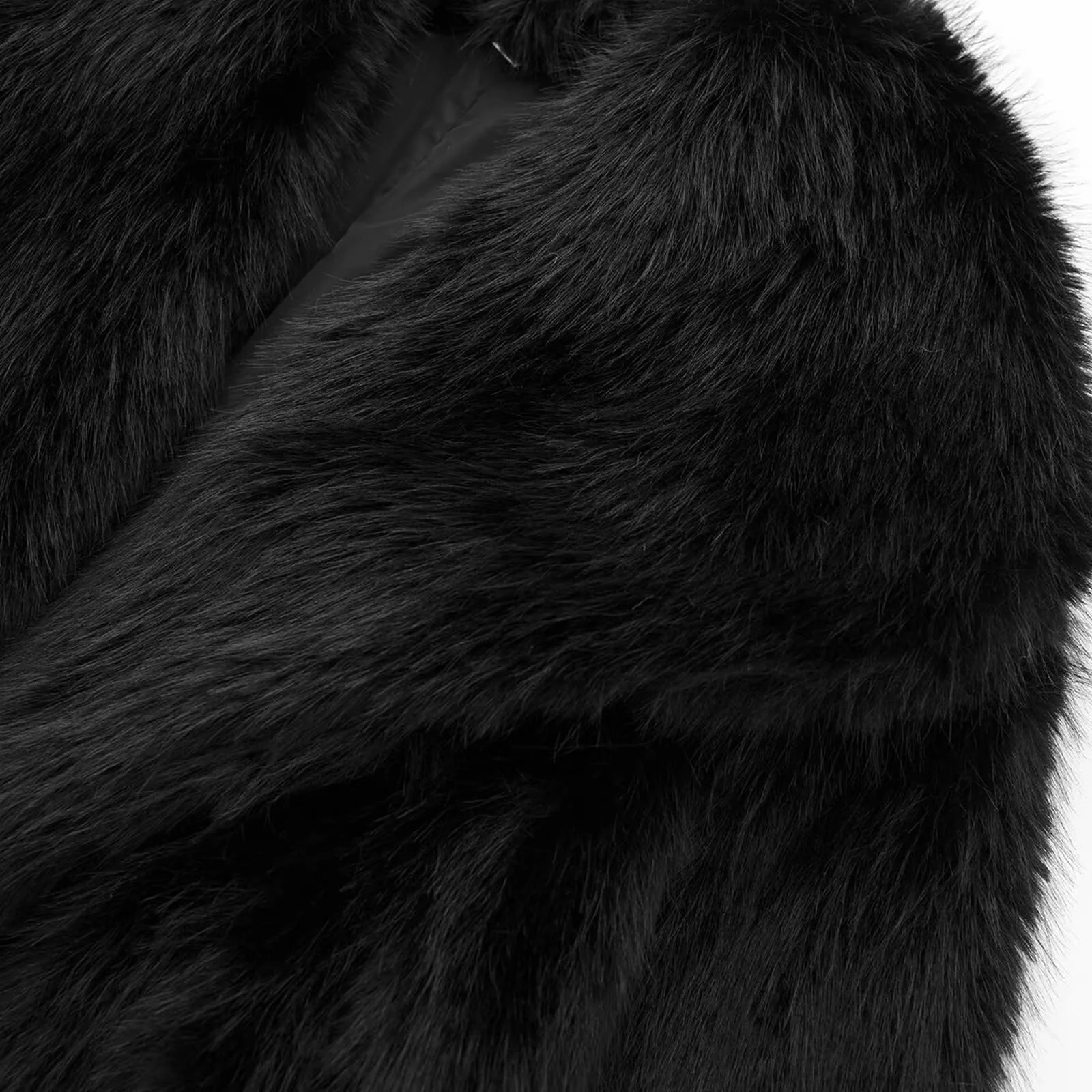 Жіноче пальто зі штучного хутра Acrawnni з довгими рукавами, фото №5