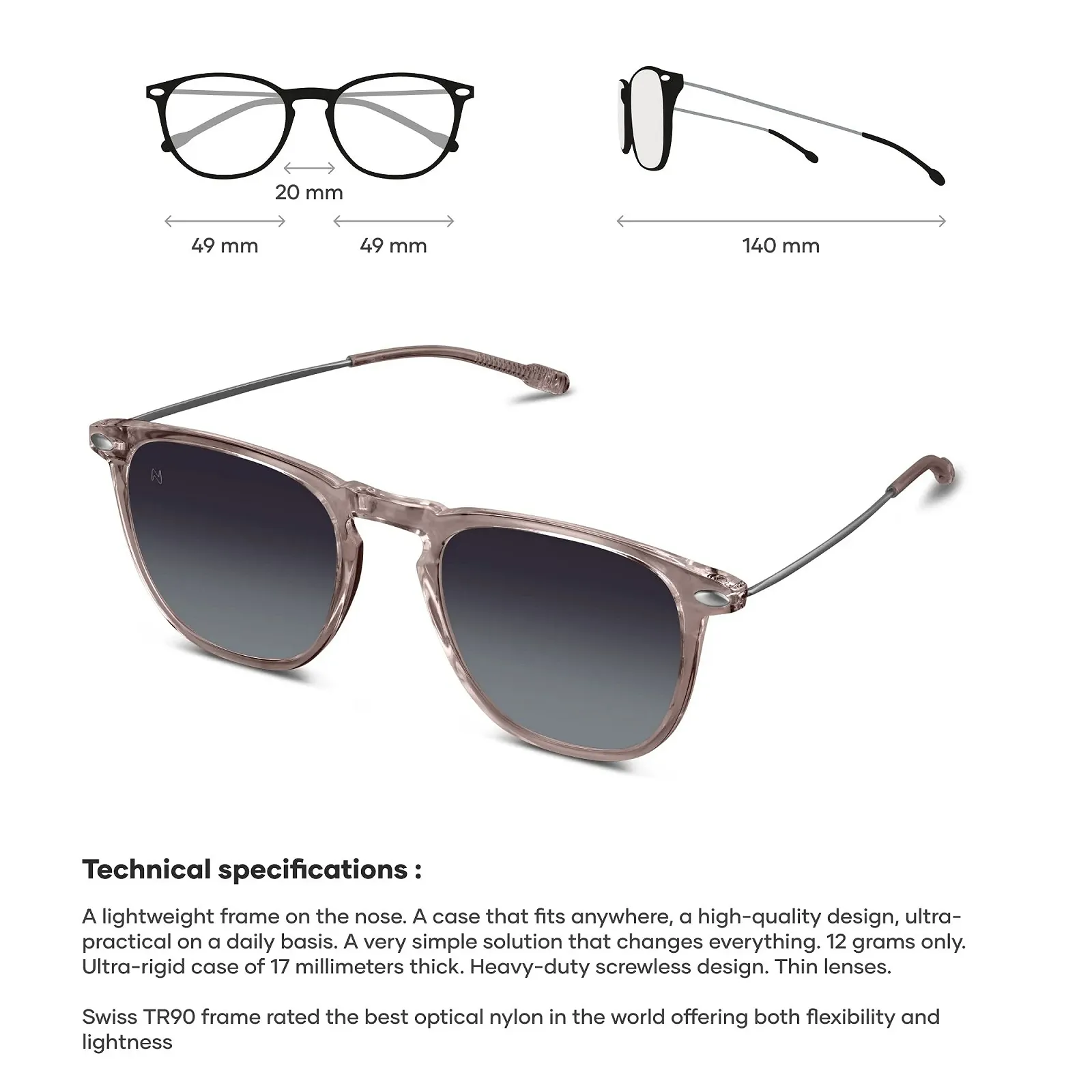 Сонцезахисні окуляри Nooz Dino Polarised для чоловіків та жінок, захист від УФ-променів, категорія 3, фото №3