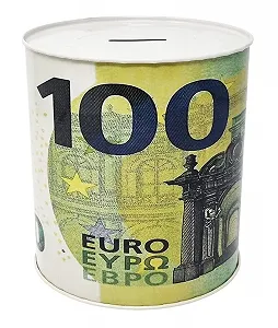 Скарбничка 100 Євро металева жерстяна 15 x 14 см - Фото 1