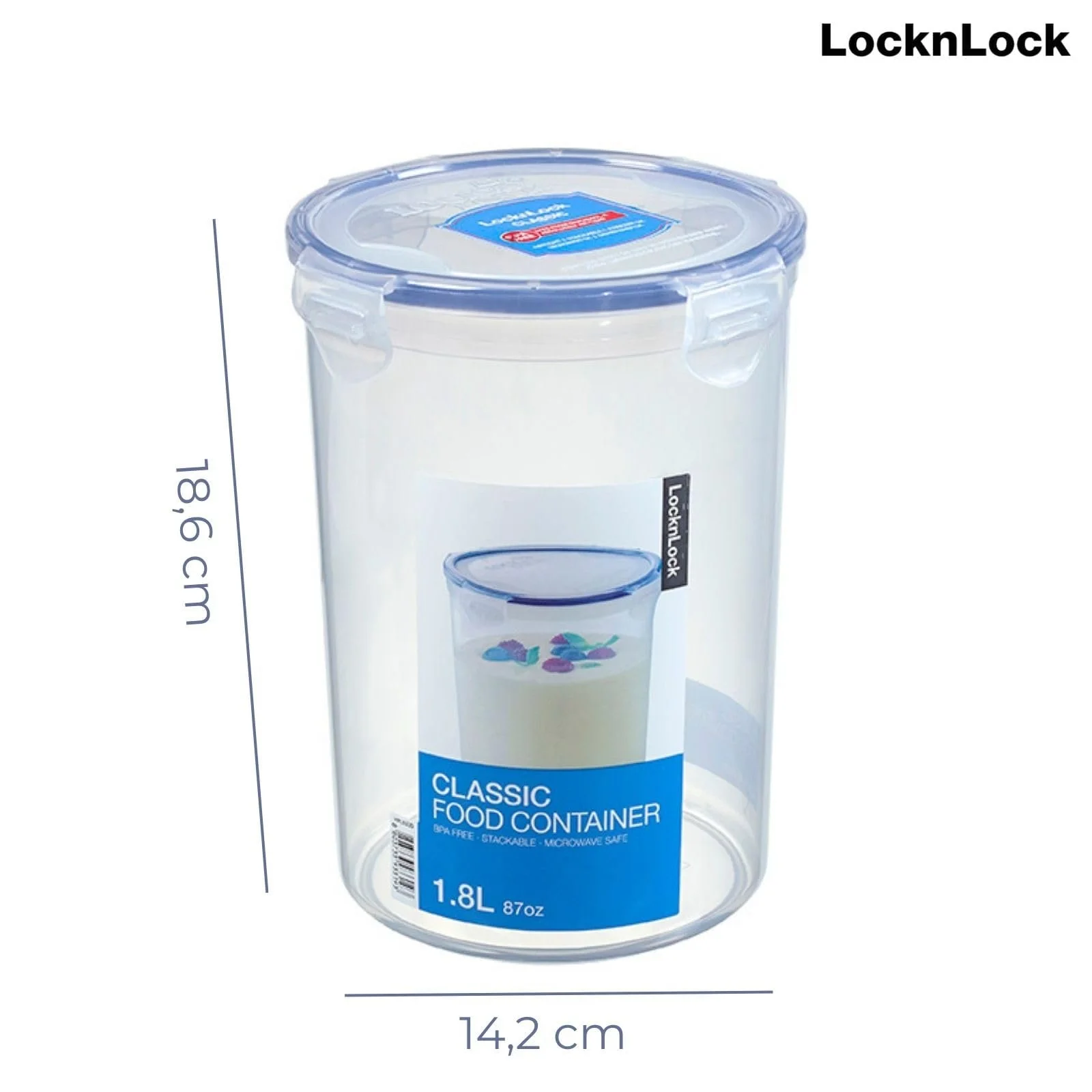 Ємність Lock & Lock Круглий Водонепроникний 1800 мл, фото №2 Ємність Lock & Lock Круглий Водонепроникний 1800 мл, фото №2