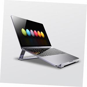 Подставка для ноутбука алюминиевая Легкая вентилируемая с полым дизайном для охлаждения Стабильная поддержка Эргономичная и простая в установке Подходит для ноутбука и ПК synthetic.ua - Фото 1