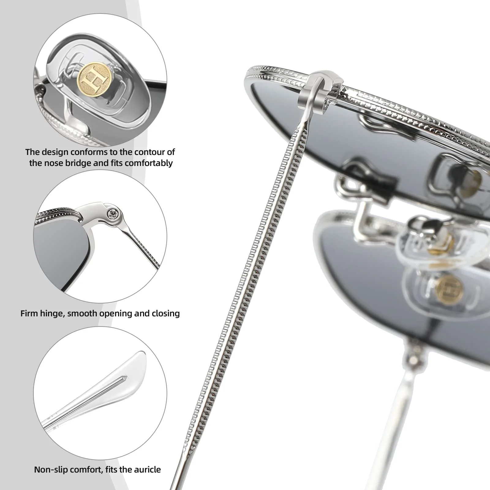 Сонцезахисні окуляри H HELMUT JUST Шестикутні Ретро Поляризовані Металеві, фото №3 Сонцезахисні окуляри H HELMUT JUST Шестикутні Ретро Поляризовані Металеві, фото №3