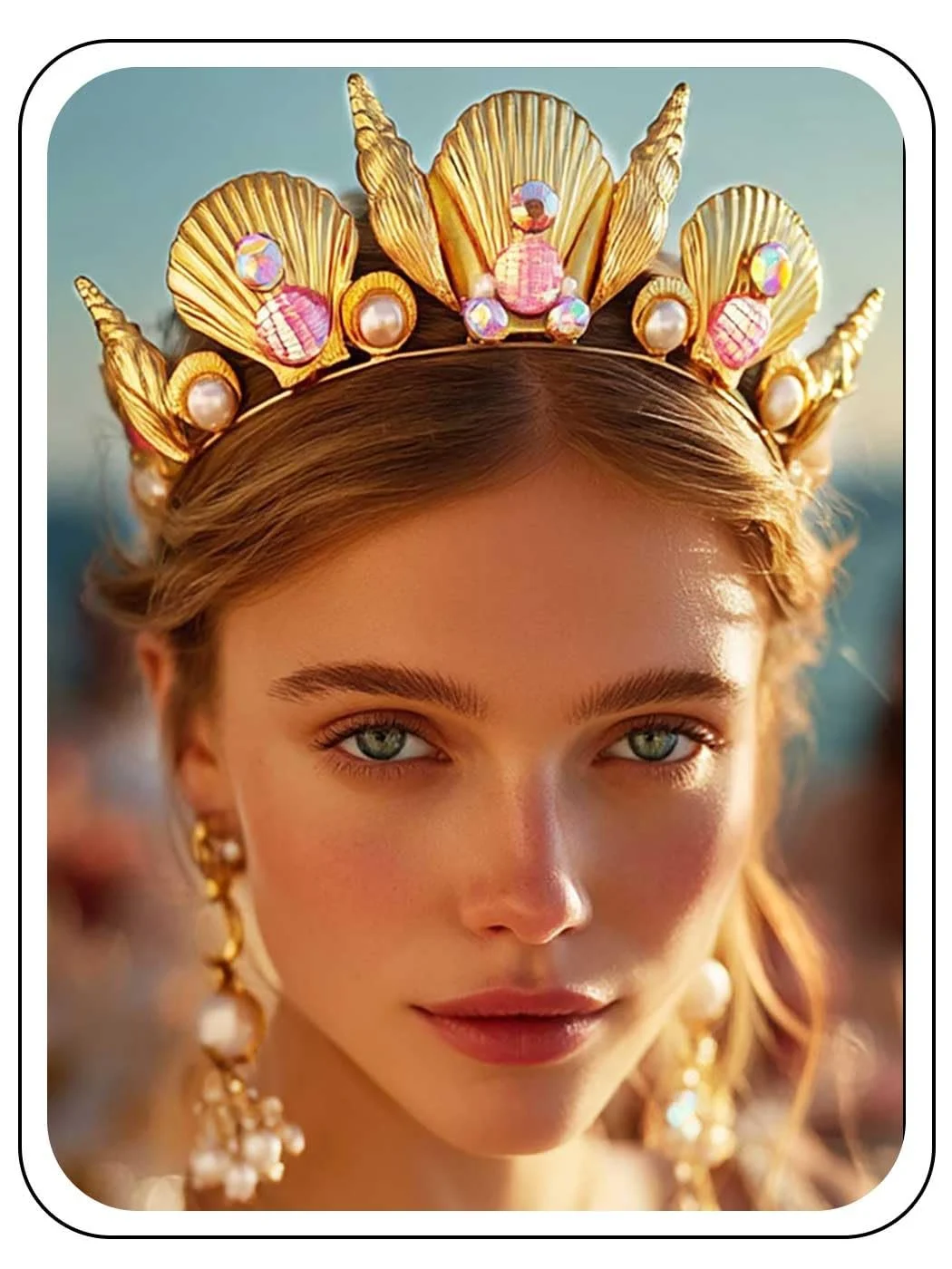 Тіара-обруч Princess Золота мушля, фото №1