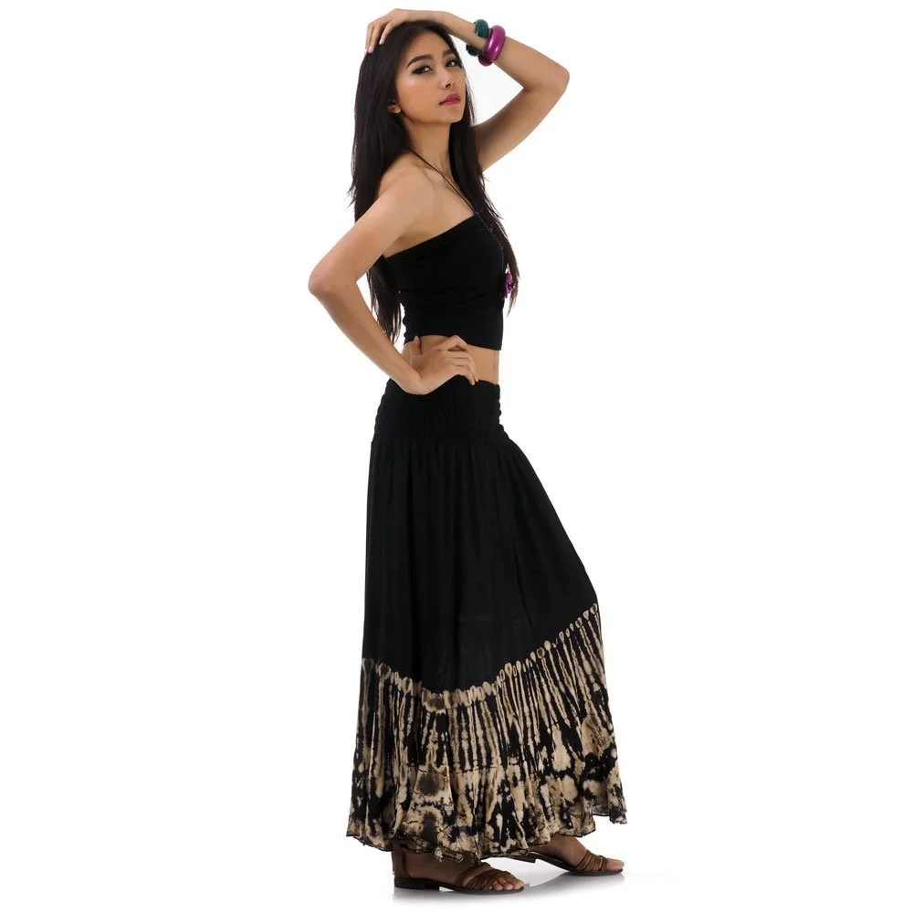 Довга спідниця максі в стилі хіпі-бохо-гоа з батиком з Таїланду та Балі, фото №3 Довга спідниця максі в стилі хіпі-бохо-гоа з батиком з Таїланду та Балі, фото №3