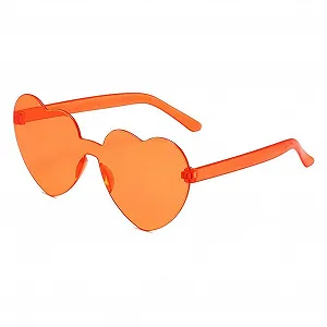 Сонцезахисні окуляри RUNHUIS Heart, без оправи, у формі серця, для жінок, різнокольорові - Фото 1