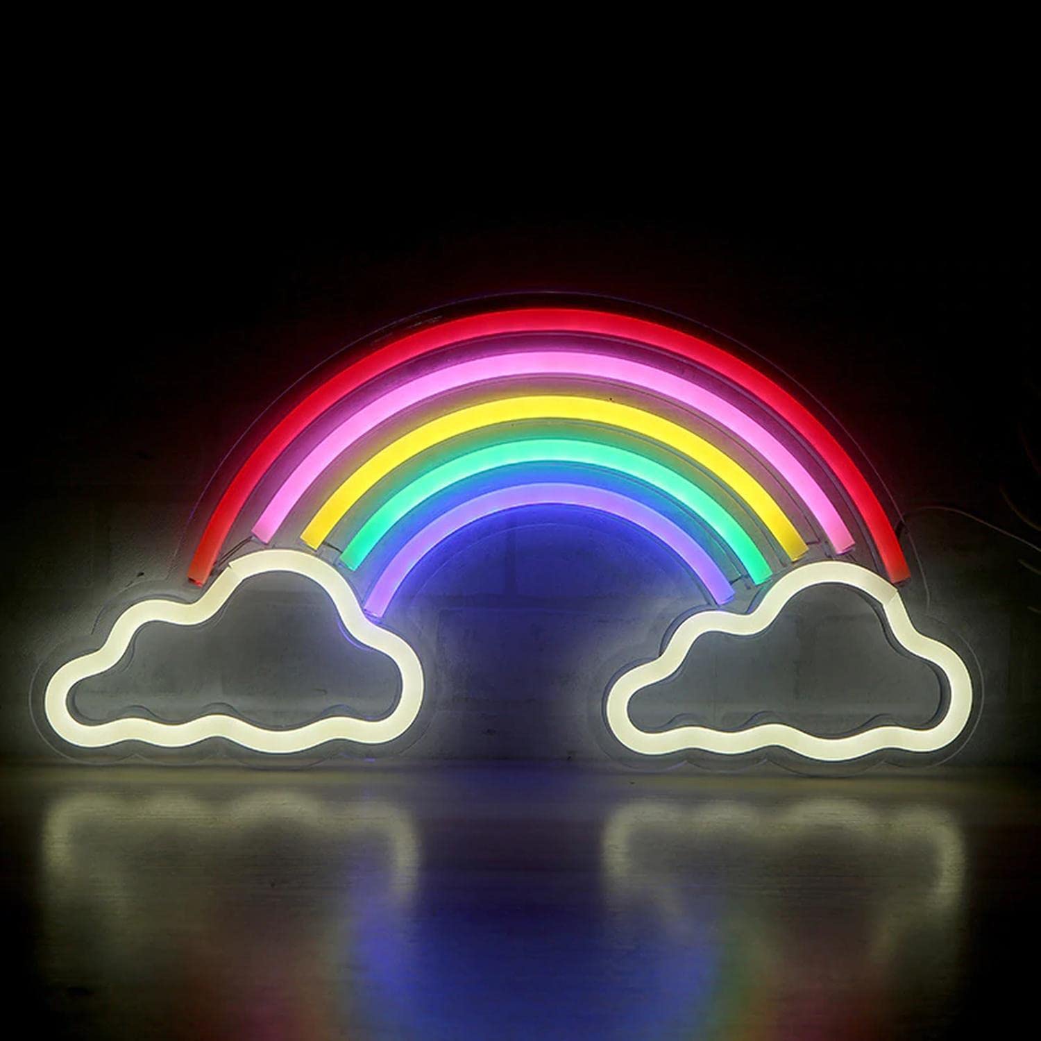 Неоновая лампа LED Rainbow on Clouds USB светильник художественный неоновый бар вечеринка настенная декорация детский подарок, фото №5