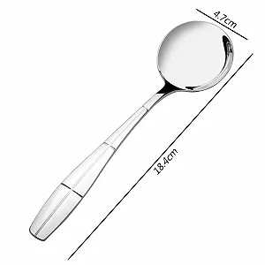 Ложка для супа Callyne Круглая из нержавеющей стали, набор 12 штук synthetic.ua - Фото 1