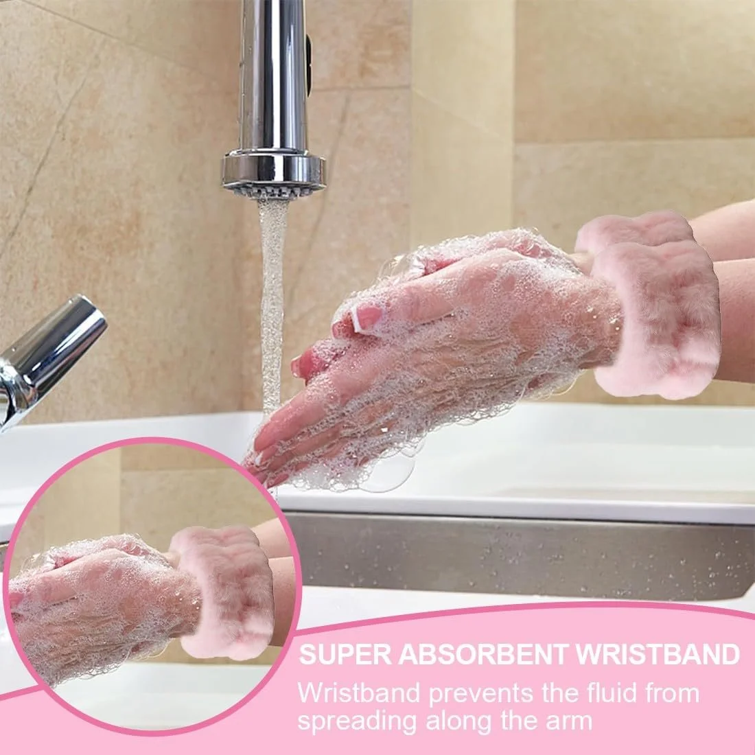 Пов'язка на голову для спа, Набір браслетів для вмивання обличчя, фото №2