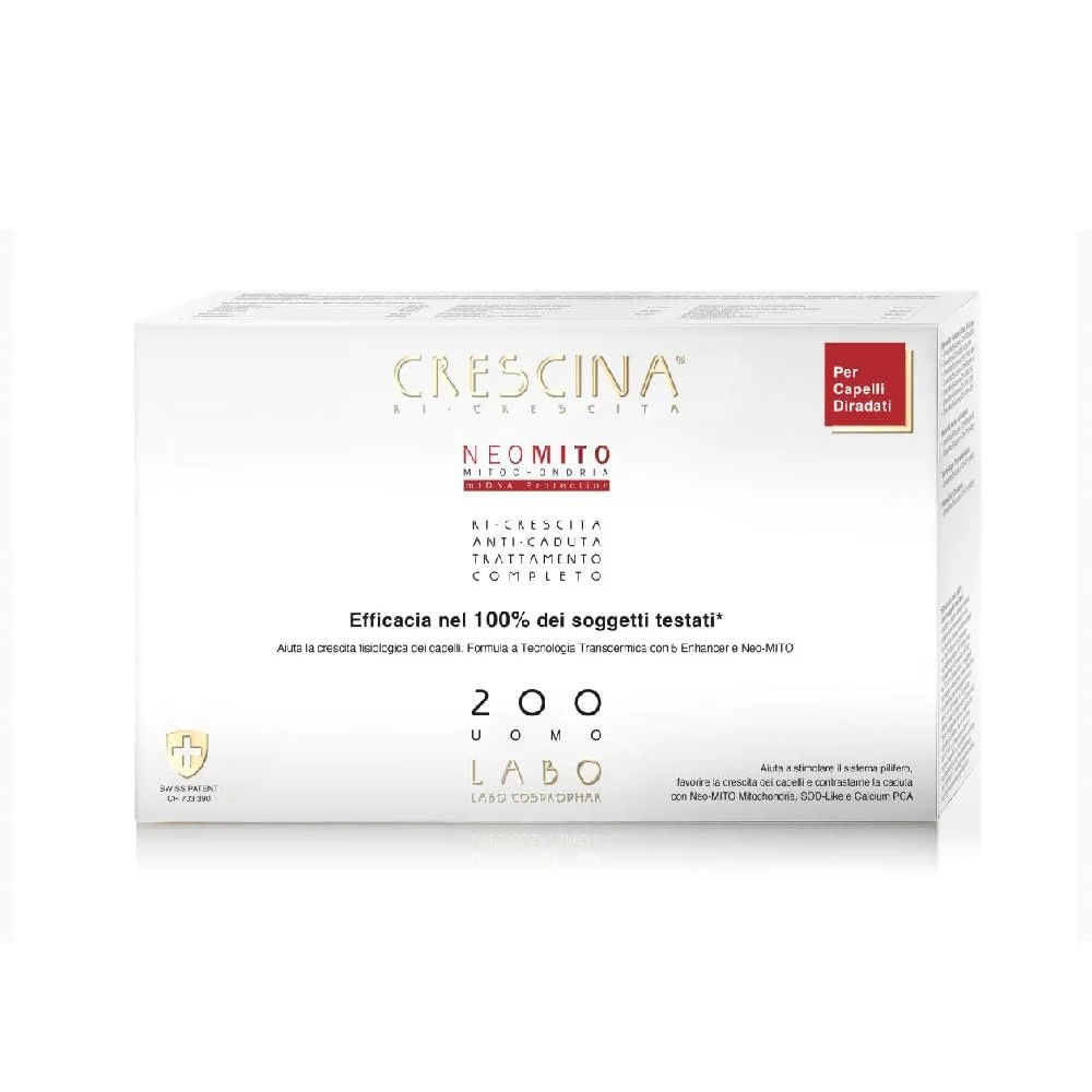 Засіб для росту та проти випадіння волосся Crescina Transdermic Neo Mito Double Treatment 200 для чоловіків, 40 ампул (20+20), фото №1