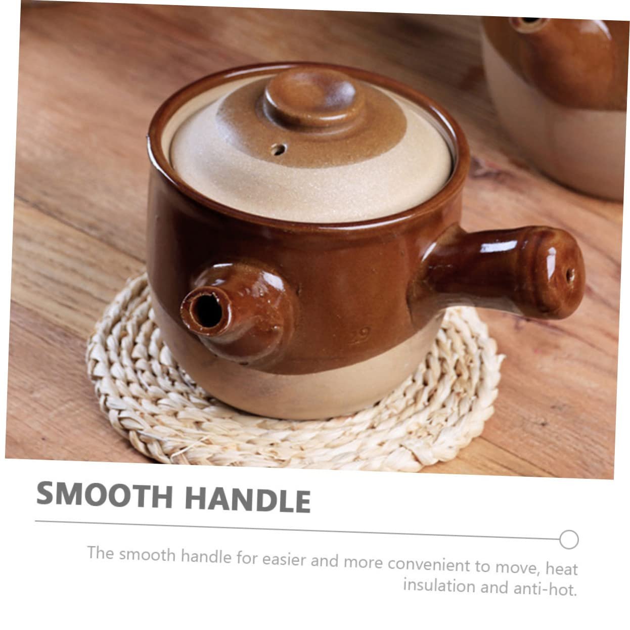 Глиняный горшок Ciieeo китайский жаростойкий малый с эргономичной ручкой, фото №4