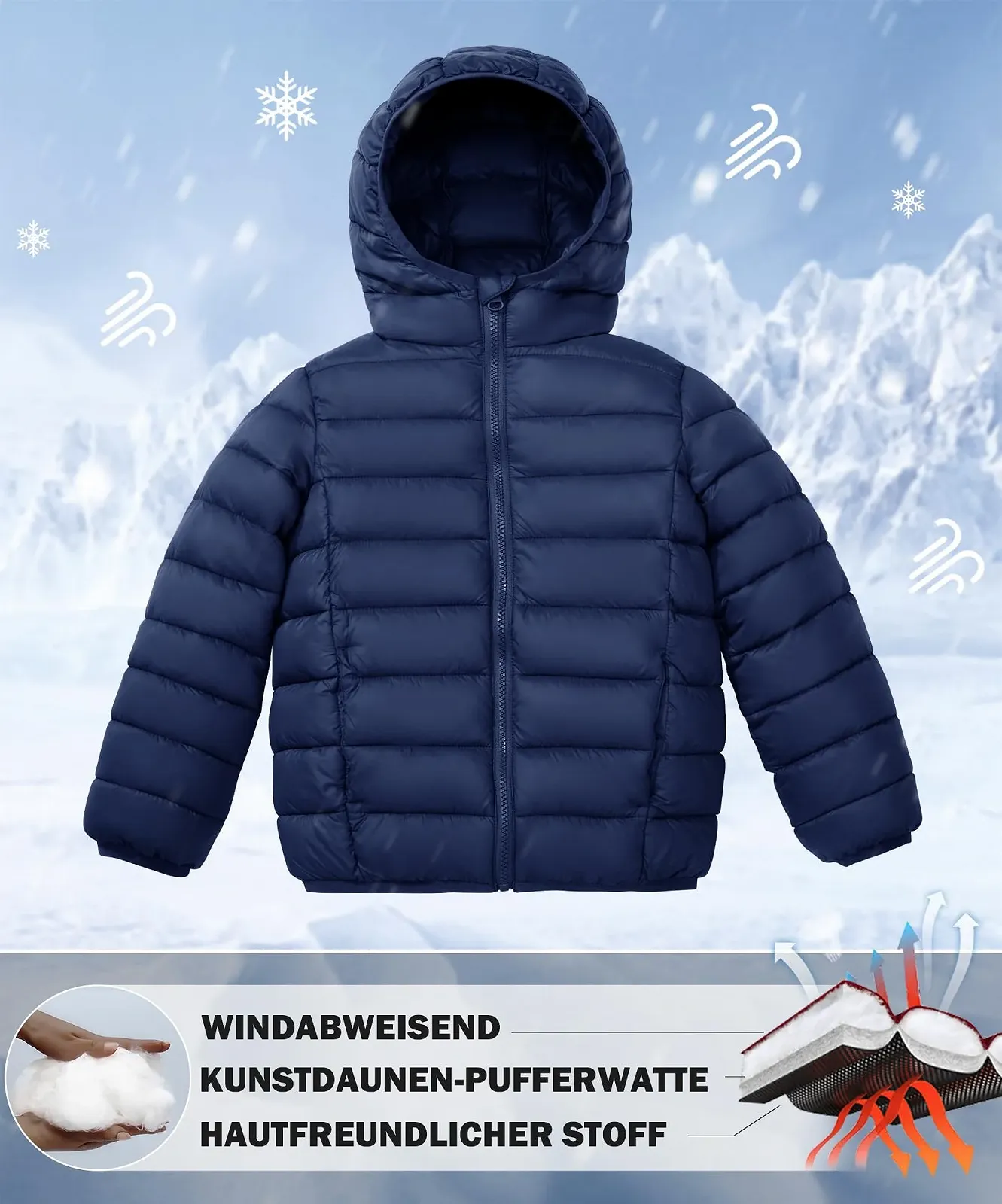 Зимова куртка для дівчаток та хлопчиків maoo garden Легка куртка з капюшоном, фото №4