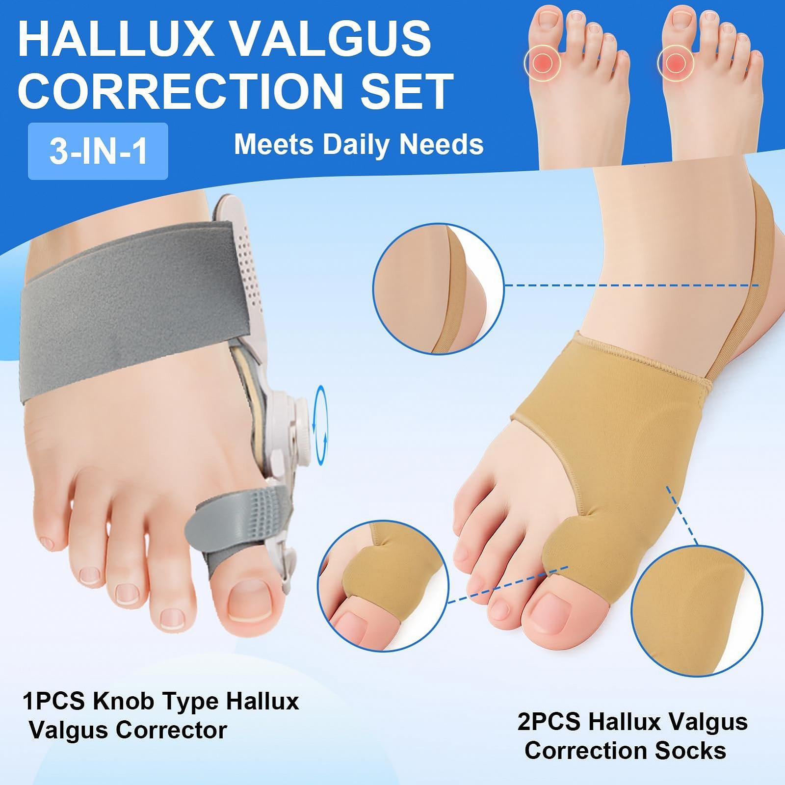 Шина для коррекции Hallux Valgus Регулируемая, 1 шт + Носки для Hallux Valgus, 2 шт, фото №2