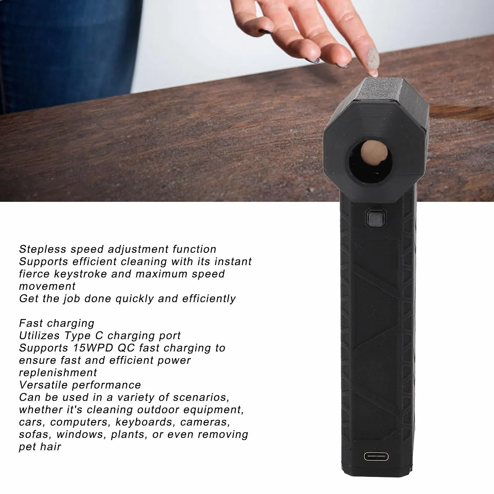 Електричний повітродувка 300,000 rpm Плавне регулювання швидкості Акумуляторний, фото №5 Електричний повітродувка 300,000 rpm Плавне регулювання швидкості Акумуляторний, фото №5