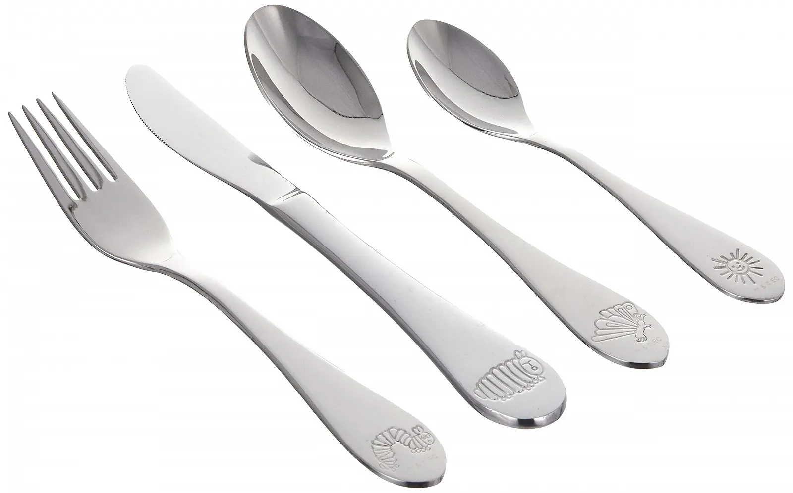 Набір столових приборів Raupe Nimmersatt 4 предмети Нержавіюча сталь Різнокольоровий, фото №1 Набір столових приборів Raupe Nimmersatt 4 предмети Нержавіюча сталь Різнокольоровий, фото №1