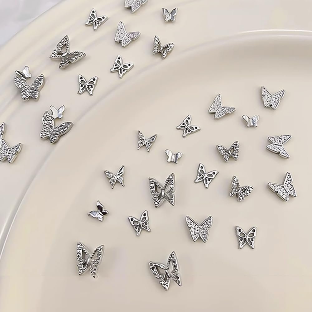 Металлические украшения для ногтей в форме бабочек, 60 шт, фото №4