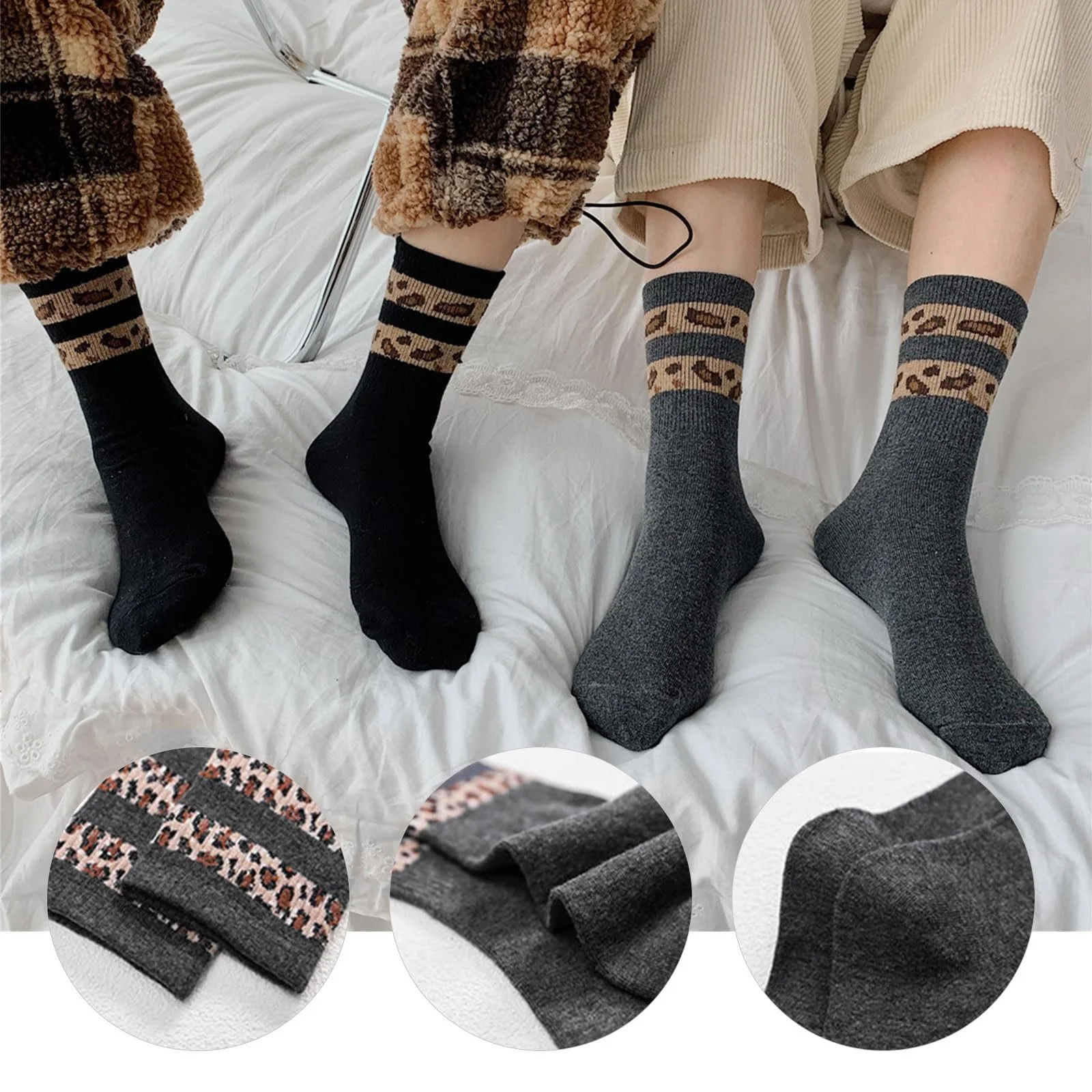 Шкарпетки Ankle Жіночі 6 пар з леопардовим принтом, фото №3