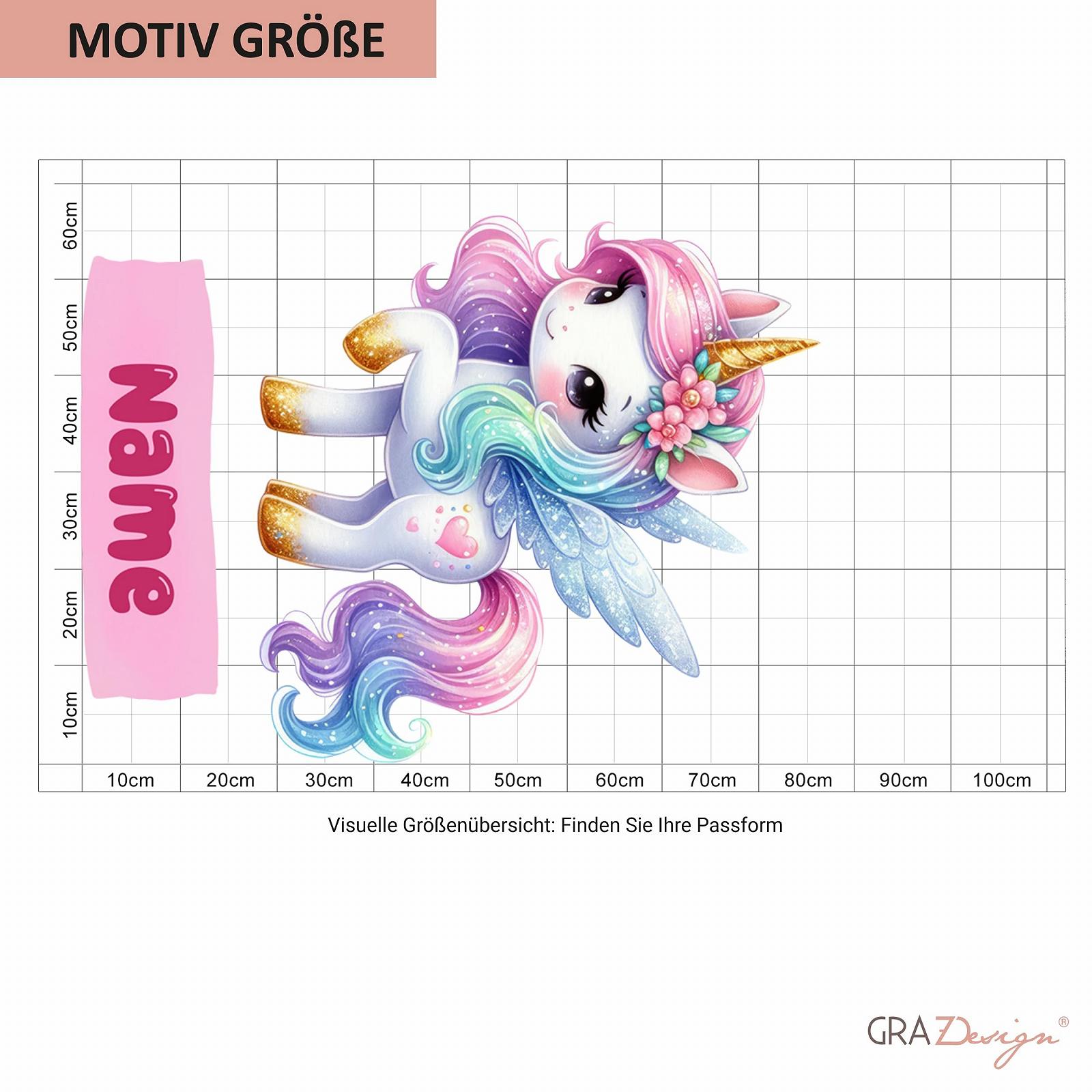 Настінна наклейка GRAZDesign Єдиноріг Персоналізована 77 x 57 см, фото №3