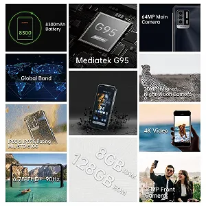 Смартфон OUKITEL WP17 8GB 128GB 6.78 дюйма FHD+ 8300 мАг 4G NFC Black - Фото 1