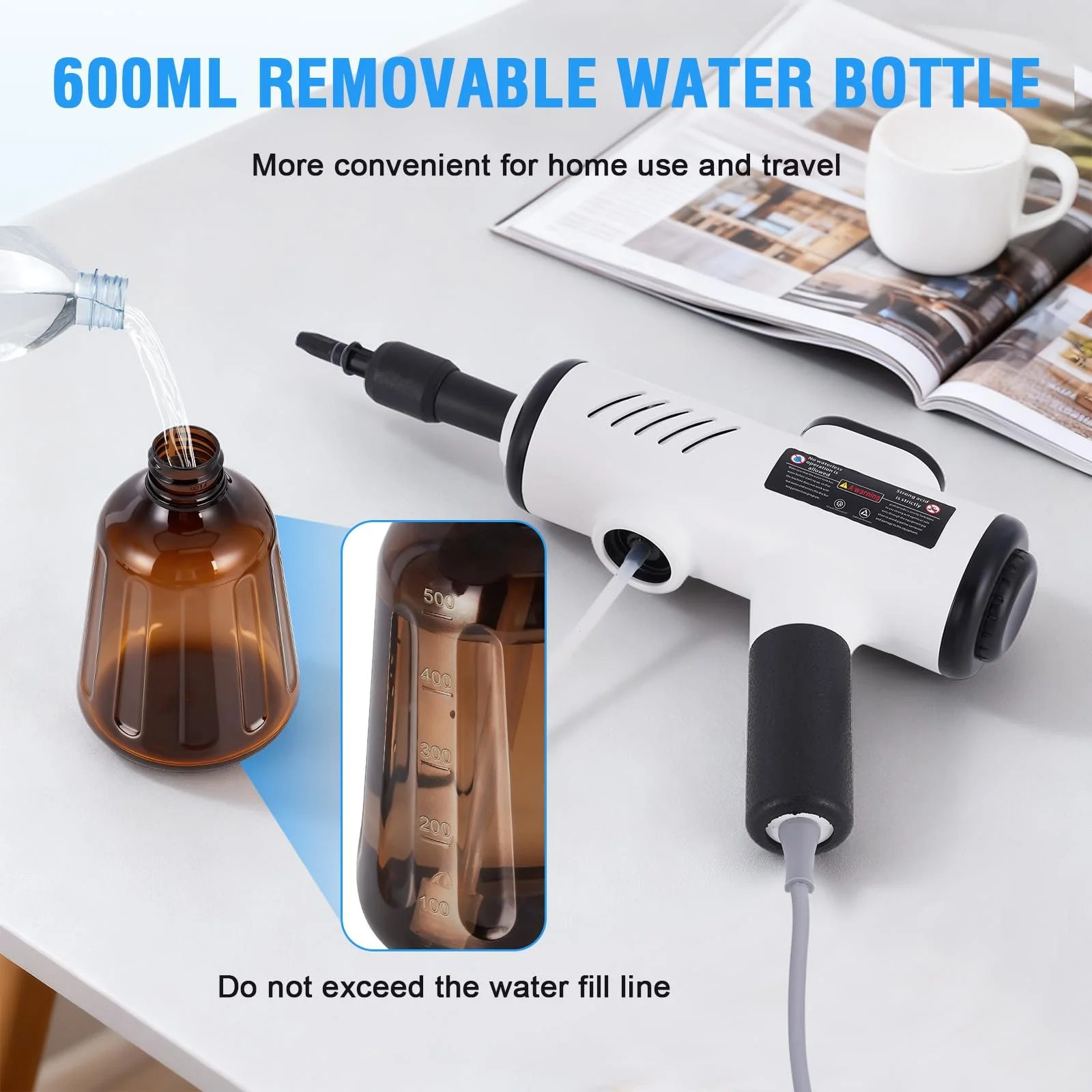 Пароочисник BAOSHISHAN ручний 3 швидкості 3 bar 600 ml 1200 W для дому та автомобіля, фото №6