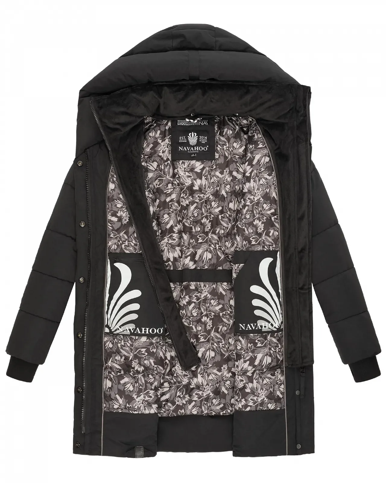 Пальто Navahoo Зимове Тепле стьобане довге з капюшоном і знімним флісовим коміром, фото №4