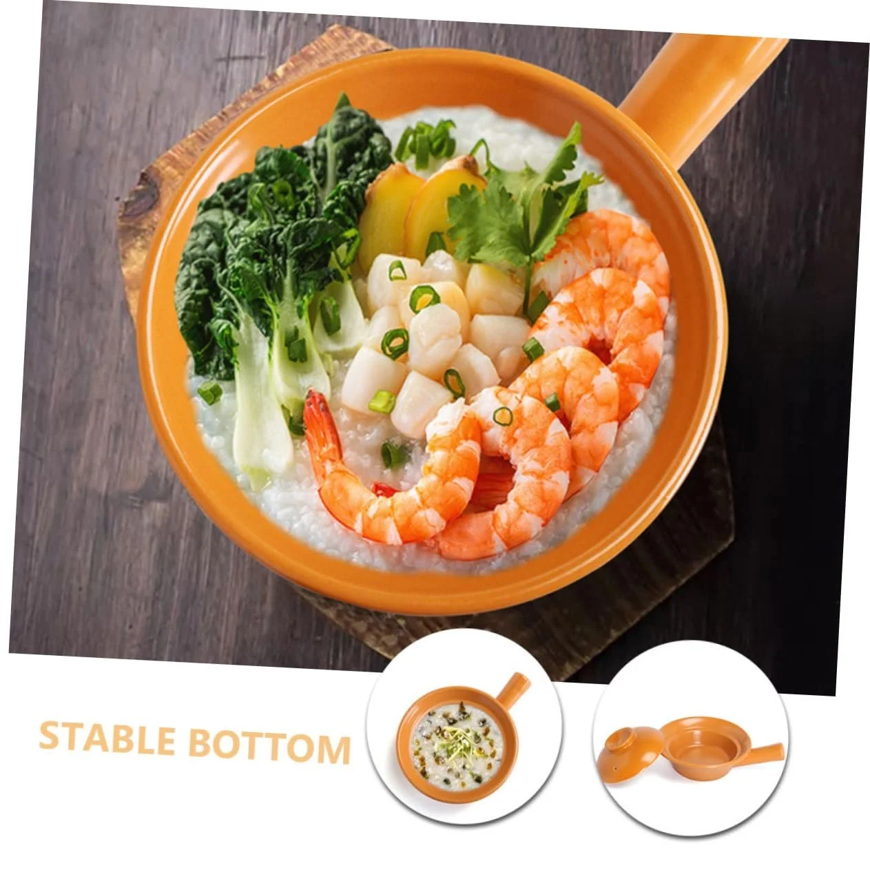 Керамическая кастрюля Abaodam с деревянной ручкой маленькая термостойкая для плиты, фото №9