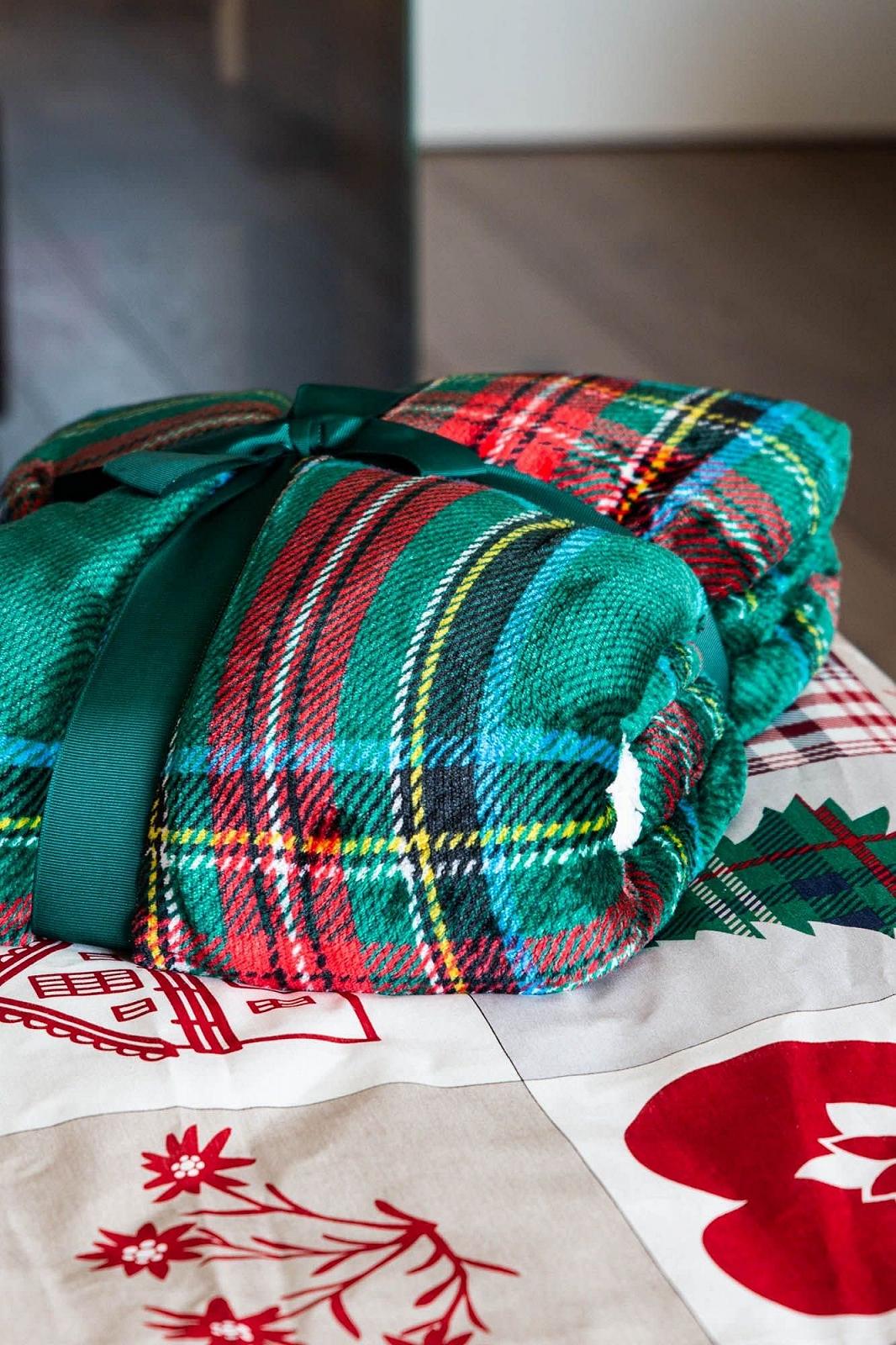 Покривало Daunex Tartan Шотландська клітка Зелений ефект овчини - 240 x 200 см, фото №1