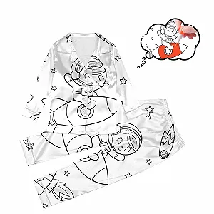 Дитяча піжама для розфарбовування Мультяшний принт Комплект Одяг для дому synthetic.ua - Фото 1