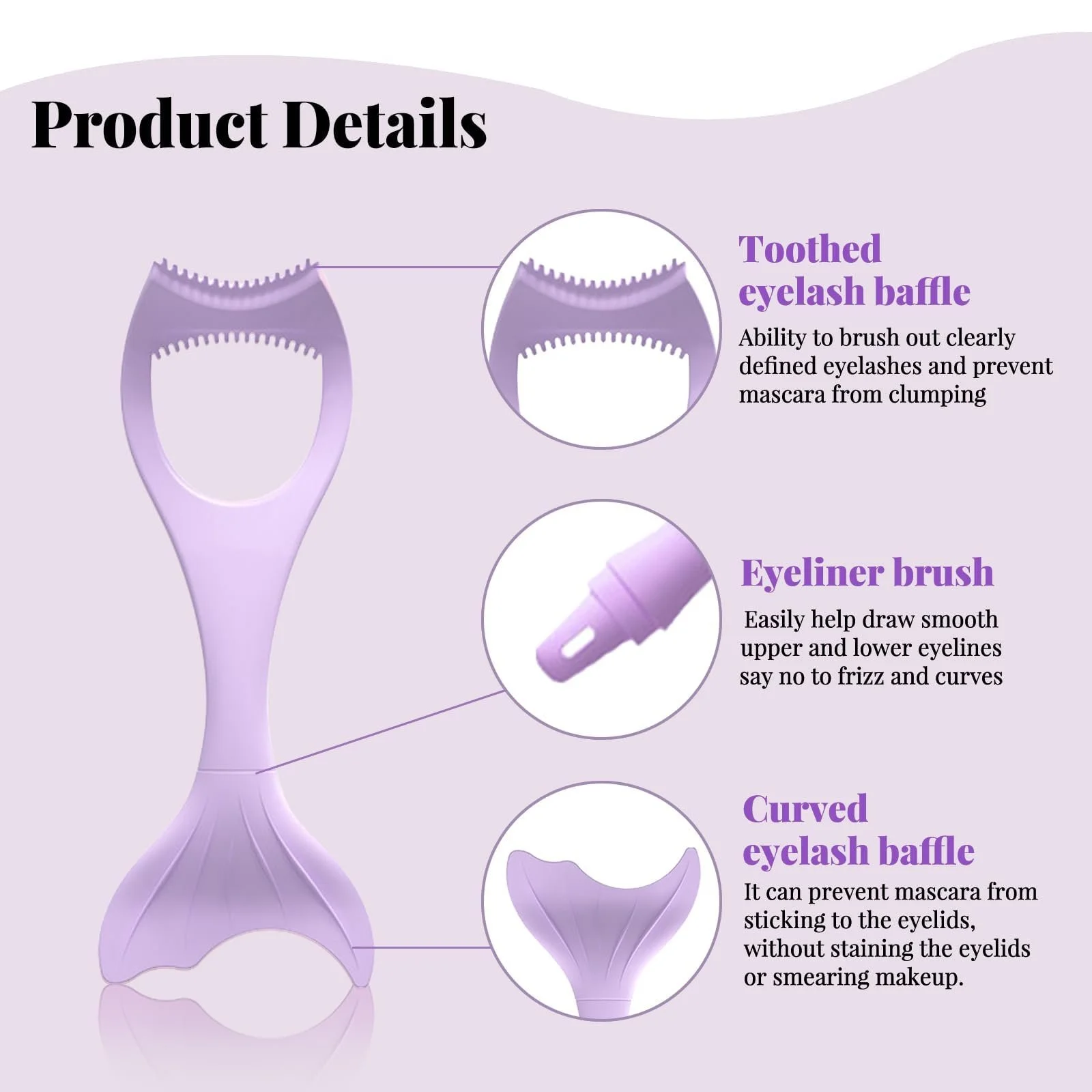 Трафарет Wondsea Eyeliner Silicone Многофункциональный Фиолетовый, фото №3