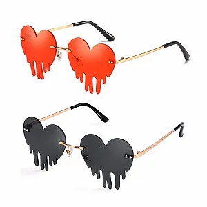 Солнцезащитные Очки Сердце Doukesh Огонь Пламя Бесцветные - Фото 1