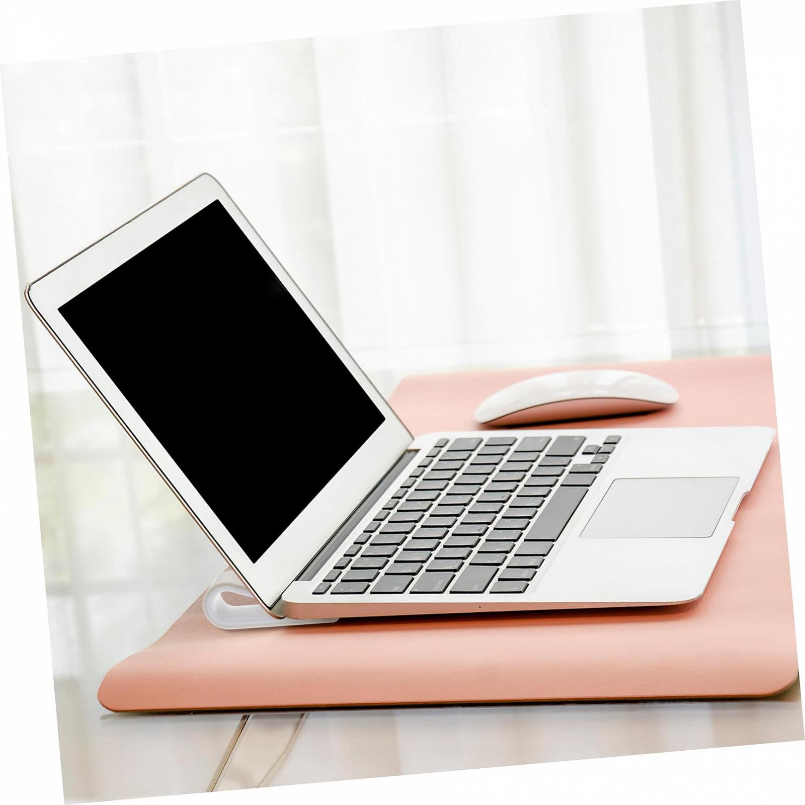 Підставка для ноутбука регульована по висоті міцна для ергономічної роботи як міні-охолоджувач для столу та ліжка біла (2 шт.), фото №6