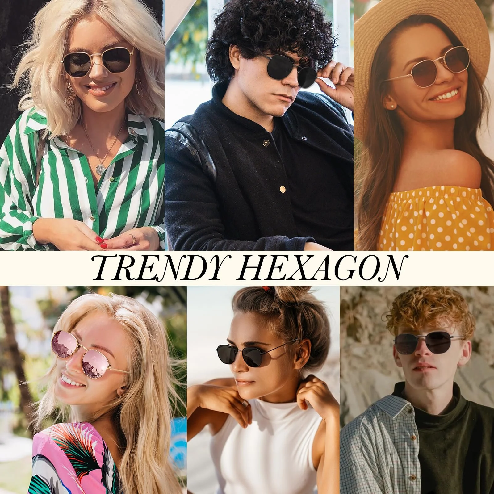 Сонцезахисні окуляри Sunier Поляризовані Модні Apace Polygon для жінок та чоловіків, Ультралегка шестикутна металева оправа, 100% захист UV400, фото №2 Сонцезахисні окуляри Sunier Поляризовані Модні Apace Polygon для жінок та чоловіків, Ультралегка шестикутна металева оправа, 100% захист UV400, фото №2