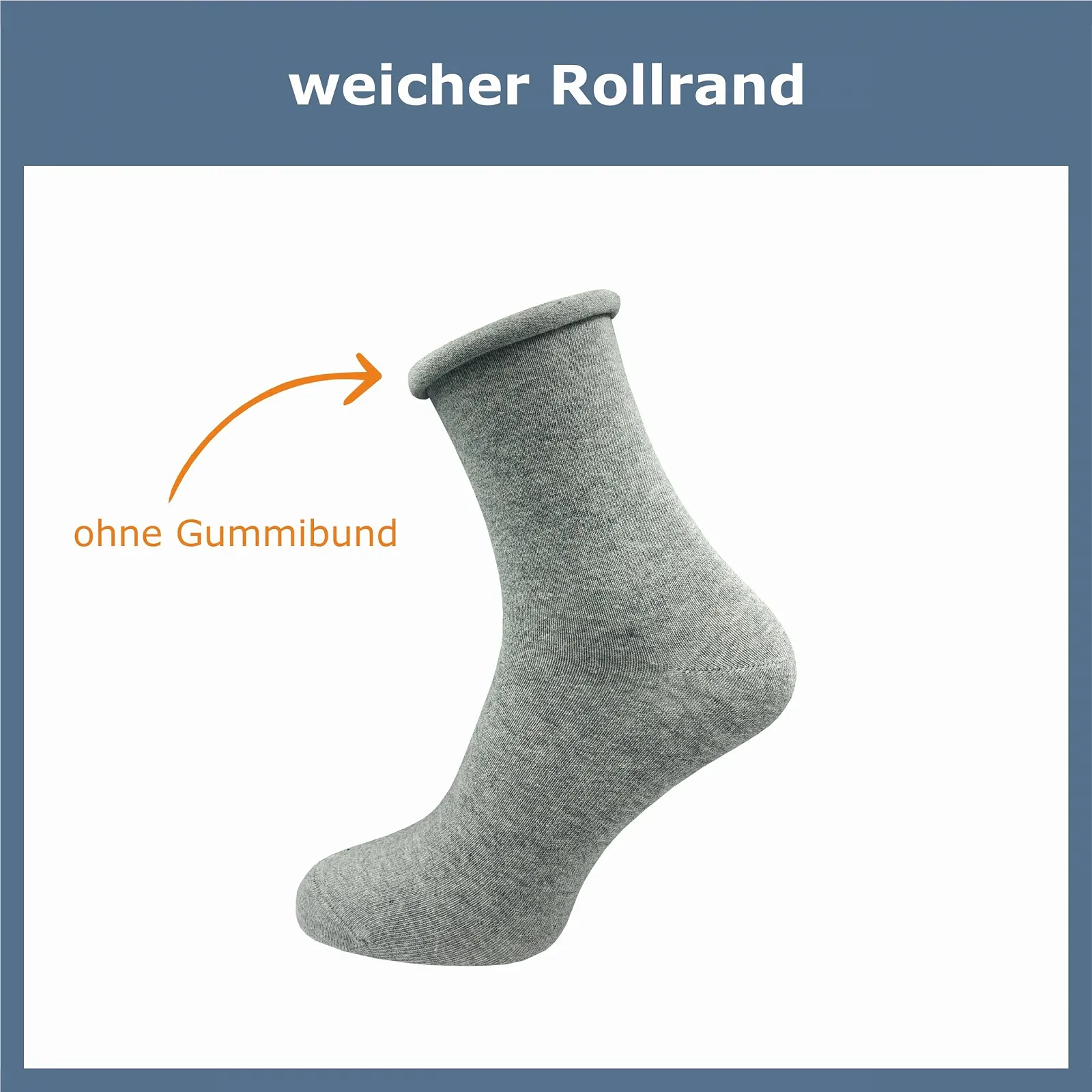 Женские носки GAWILO с закатанным краем (6 пар) без швов и резинки, диабетические носки с усиленной пяткой и носком, фото №2