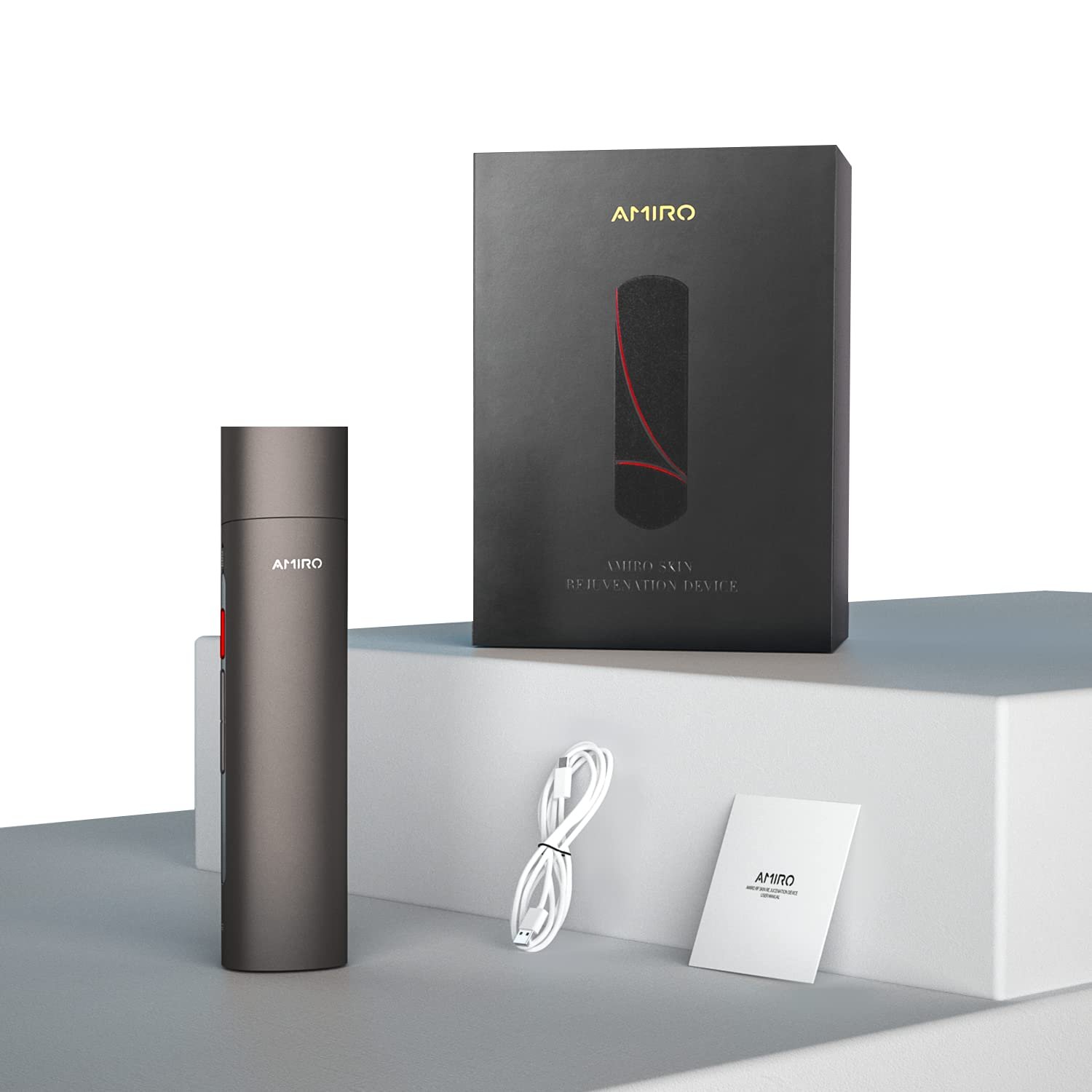 RF пристрій AMIRO R1 Pro для обличчя - Радіочастотний для підтяжки та омолодження шкіри, мікрострумовий антивіковий, професійний пристрій для видалення зморшок, чорний, фото №7