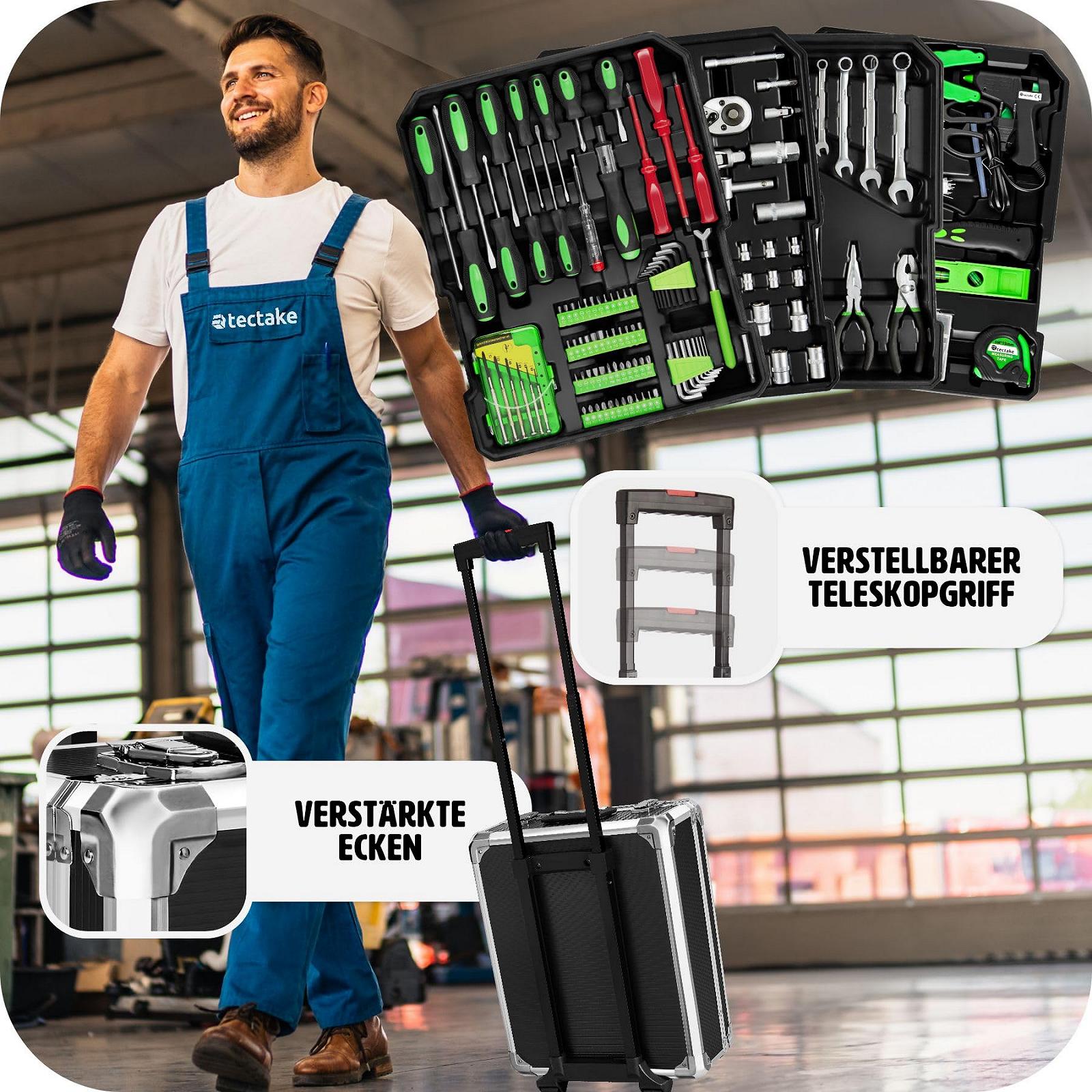 Набор TecTake 266 шт Алюминий ящик для инструментов с хром-ванадиевыми инструментами, фото №6