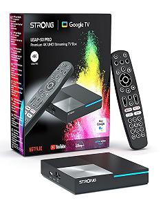 Медиаплеер STRONG Leap-S3 Pro 4K UHD Google TV с портом Ethernet, Android 12, 4 ГБ RAM + 32 ГБ памяти, Wi-Fi 6, встроенный Chromecast, голосовое управление Google, Dolby Atmos и Dolby Vision - Фото 1