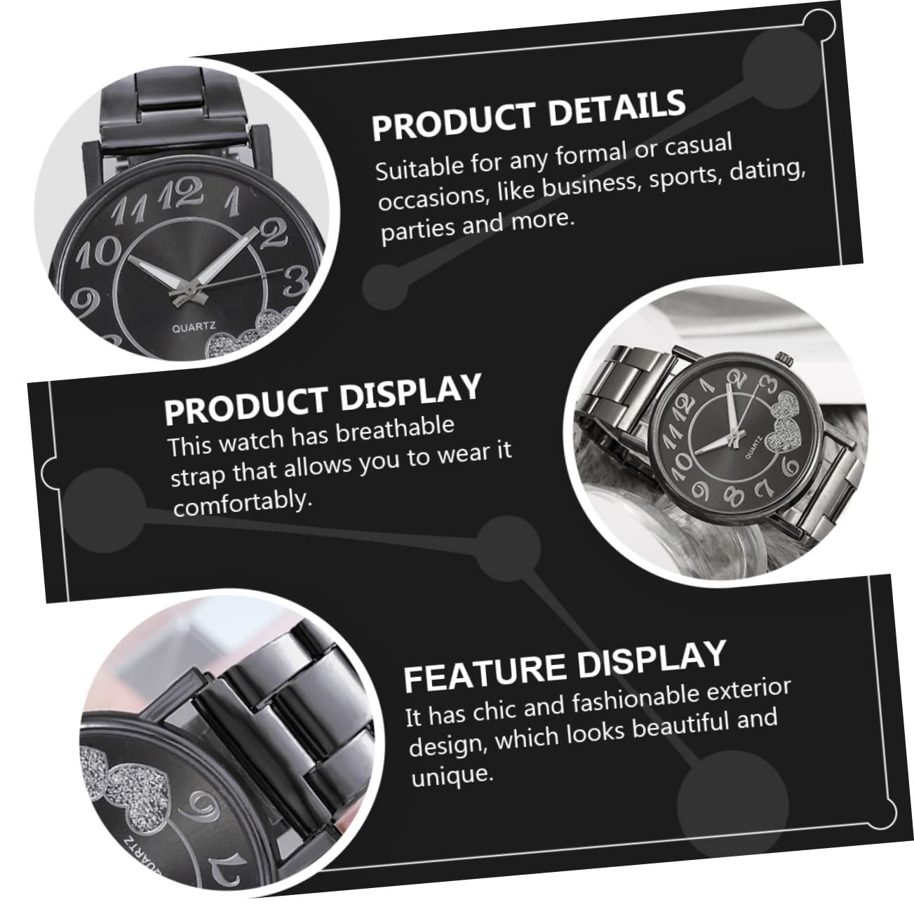 Жіночий наручний годинник Healvian, сталевий браслет, діловий дизайн, точний кварцовий механізм, фото №9 Жіночий наручний годинник Healvian, сталевий браслет, діловий дизайн, точний кварцовий механізм, фото №9