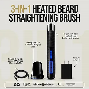 Термощітка-випрямляч для бороди The Beard Struggle Carbon X Бездротова Акумуляторна 3 режими нагріву ціна на synthetic.ua - Фото 1 Термощітка-випрямляч для бороди The Beard Struggle Carbon X Бездротова Акумуляторна 3 режими нагріву synthetic.ua - Фото 1