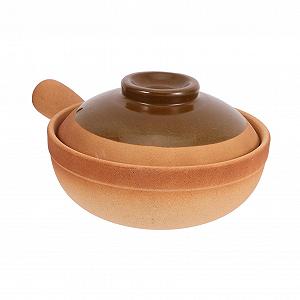 Горшок керамический в китайском стиле с крышкой и боковой ручкой для риса и тушения - Фото 1