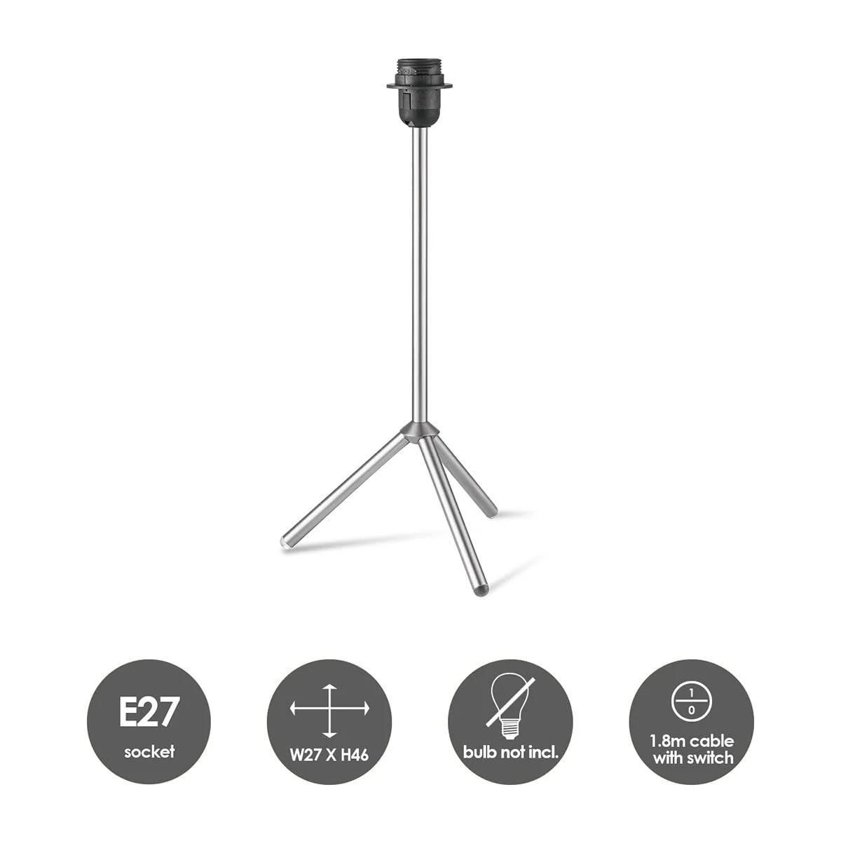 Основа для настільної лампи Home Sweet Home Karma 27/27/16 см Матова сталь E27, фото №3