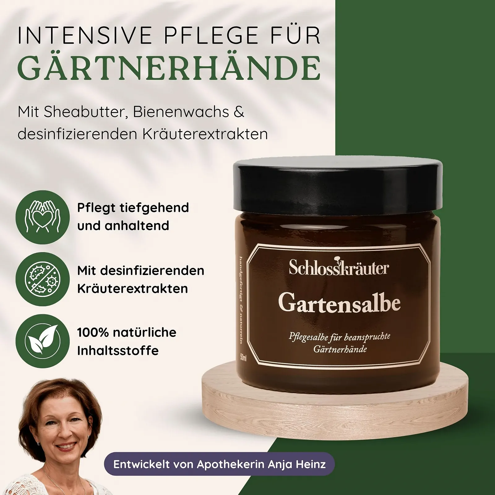 Крем для рук Garden Ointment 50 мл Natural Care з маслом ши та бджолиним воском, фото №2