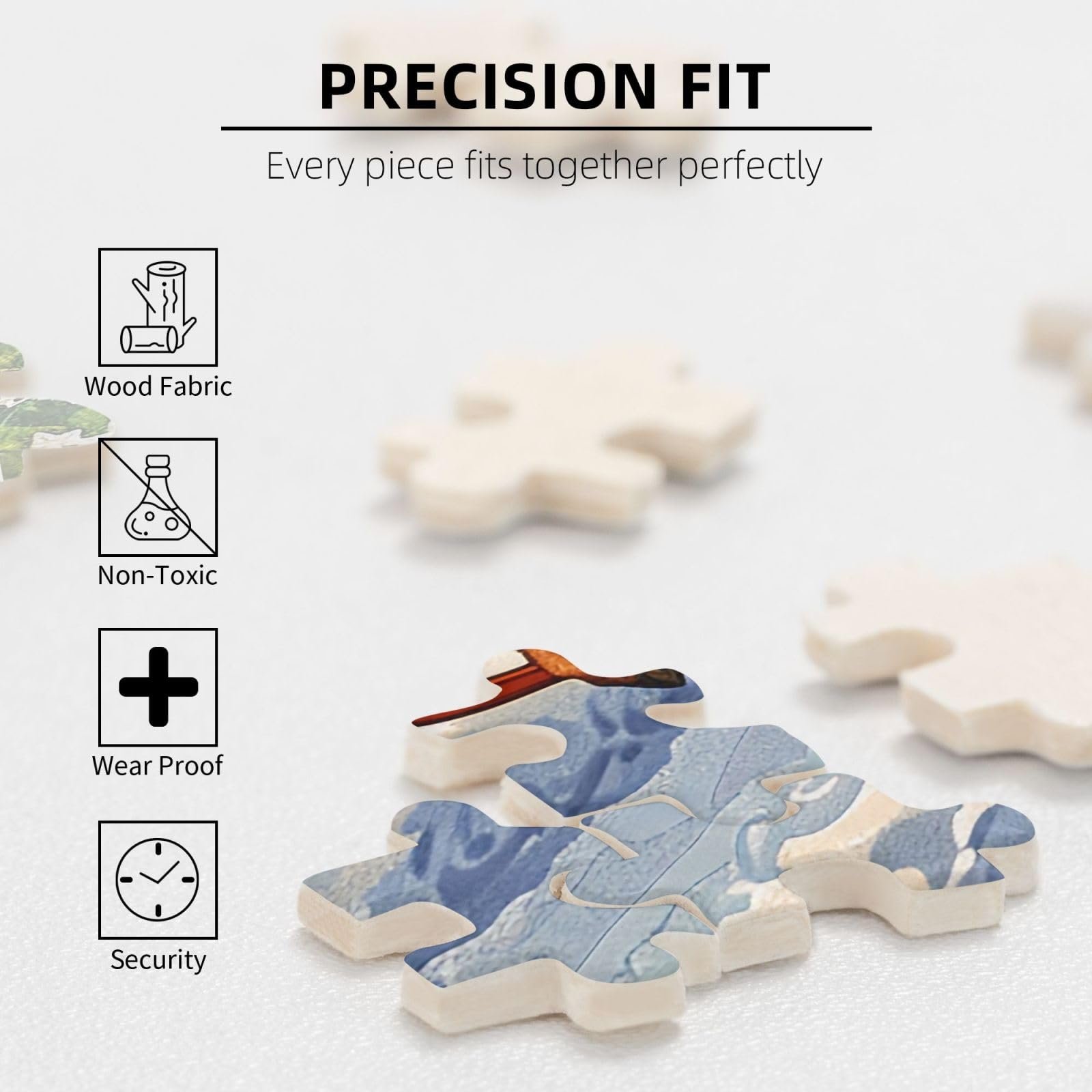 Деревянный пазл Веселого Рождества 300 деталей с коробкой для хранения, фото №4