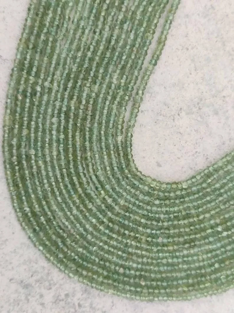 Бусины Апатит круглые граненые 2.25-2.5 мм зеленый, фото №2