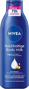 Молочко для тела NIVEA Rich, интенсивно питательный крем для тела с чистой гиалуроновой кислотой, миндальным маслом и сывороткой Deep Care, 250 мл - Фото 1