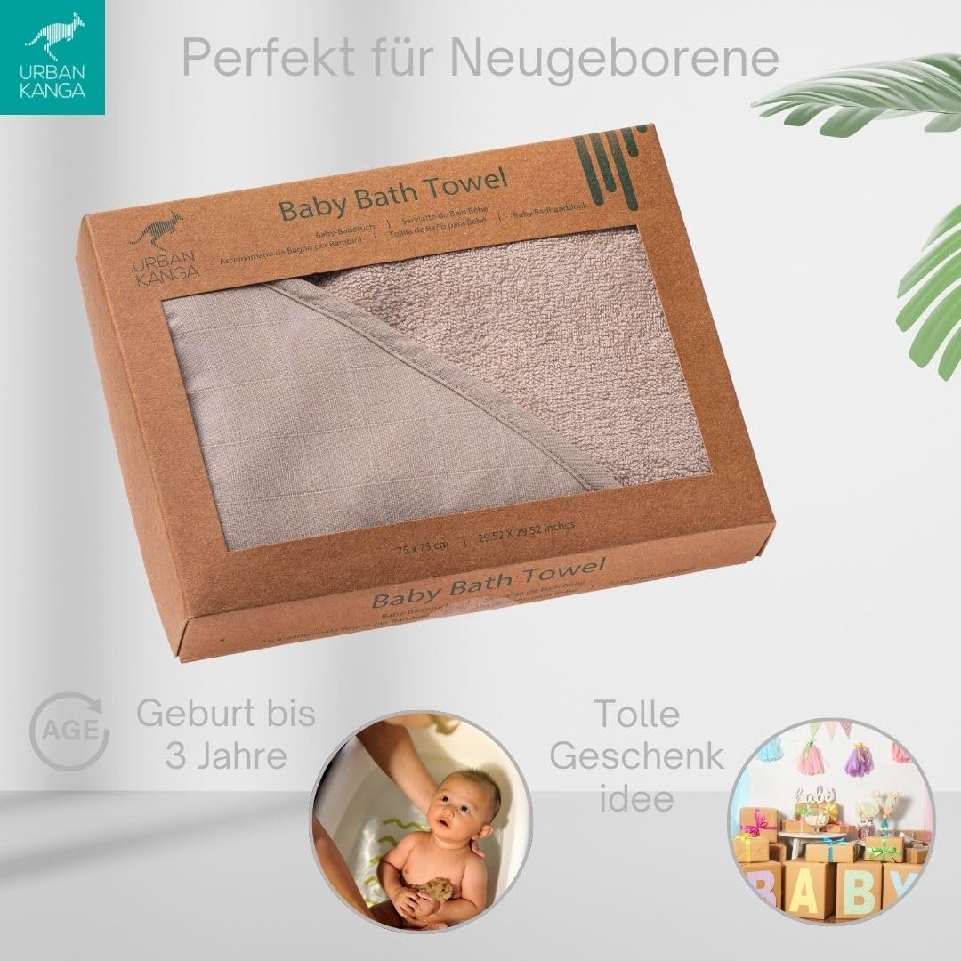 Рушник с капюшоном Urban Kanga двустороннее детское махровое Oeko-Tex 100% хлопок (Humus), фото №4