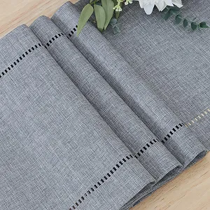 Серветка-доріжка LOMOHOO Modern Boho 30 x 180 см Лляна Миється Сіра synthetic.ua - Фото 1