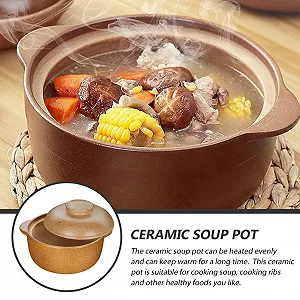 Кастрюля Керамическая Жаропрочная со стеклянной крышкой Устойчивая к кислотам и щелочам synthetic.ua - Фото 1