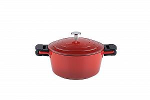 Кастрюля для запекания Kelomat Induction 3420-385 керамическая с крышкой 20 см 2.7 л красный - Фото 1